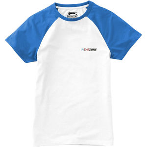 Femme Backspin | T Shirt personnalisé pour femme Blanc Bleu ciel 4