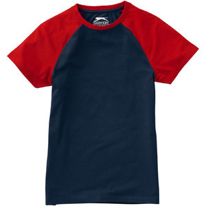 Femme Backspin | T Shirt personnalisé pour femme Marine Rouge 3