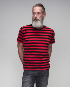 Men'S Stripy T | T Shirt personnalisé pour homme Noir Rouge 1
