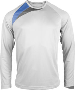 Sallu | T Shirt personnalisé pour homme Blanc Bleu royal Gris