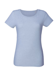 Wants | T Shirt personnalisé pour femme Bleu/Crème chiné 10