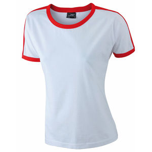 Xumoo | T Shirt personnalisé pour femme Blanc Rouge