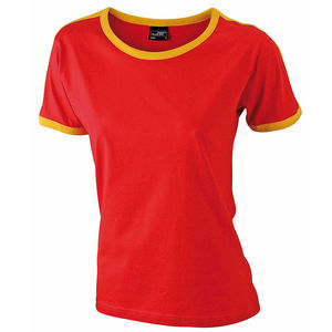 Xumoo | T Shirt personnalisé pour femme Rouge Jaune Doré