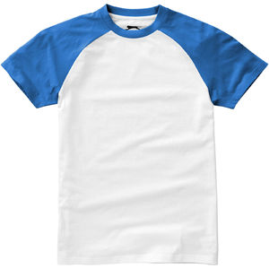 Backspin | Tee Shirt publicitaire pour homme Blanc Bleu ciel 3