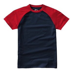 Backspin | Tee Shirt publicitaire pour homme Marine Rouge 3