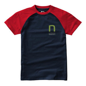 Backspin | Tee Shirt publicitaire pour homme Marine Rouge 4