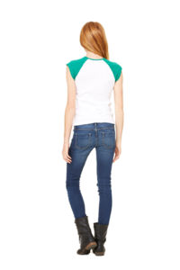 Daca | Tee Shirt publicitaire pour femme Blanc Vert Kelly 3