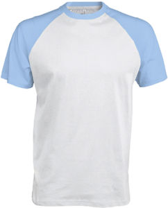 Dapi | Tee Shirt publicitaire pour homme Blanc Bleu ciel