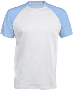 Dapi | Tee Shirt publicitaire pour homme Blanc Bleu ciel