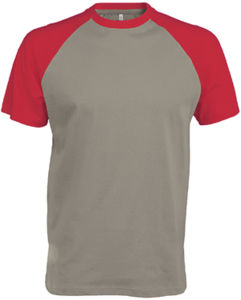 Dapi | Tee Shirt publicitaire pour homme Gris Clair Rouge