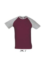 Funky | Tee Shirt publicitaire pour homme Gris chiné Bordeaux
