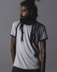 Gasaro | Tee Shirt publicitaire pour homme Gris mélangé chiné Marine