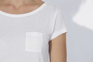Glows Modal Pocket | Tee Shirt publicitaire pour femme Blanc 3