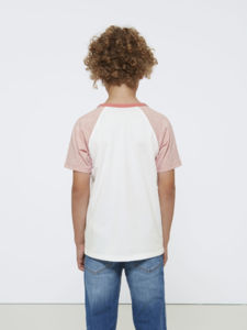 Jump Short Sleeve | Tee Shirt publicitaire pour enfant Blanc Rose/Crème chiné 4