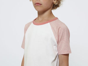 Jump Short Sleeve | Tee Shirt publicitaire pour enfant Blanc Rose/Crème chiné 5