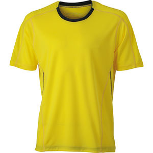 Luje | Tee Shirt publicitaire pour homme Jaune Citron Gris Fer