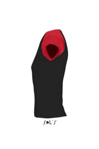 Milky | Tee Shirt publicitaire pour femme Noir Rouge 3