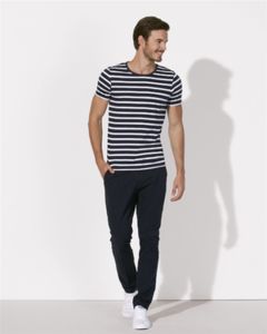 Strippin | Tee Shirt publicitaire pour homme Blanc Bleu marine 2