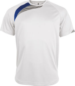 Zonne | Tee Shirt publicitaire pour homme Blanc Bleu royal Gris