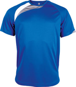 Zonne | Tee Shirt publicitaire pour homme Bleu royal Blanc Gris