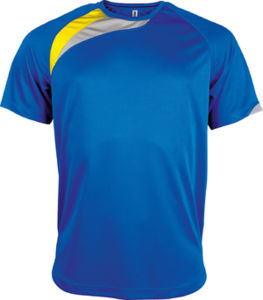 Zonne | Tee Shirt publicitaire pour homme Bleu royal Jaune Gris