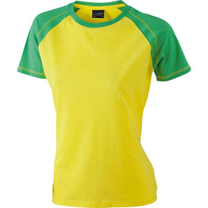 Zoosy | Tee Shirt publicitaire pour femme Jaune Vert Prairie