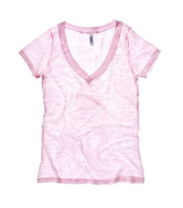Burnout V-Neck | Tee Shirt personnalisé pour femme Rose Soft 3