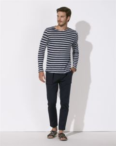 Navigates | Tee Shirt personnalisé pour homme Blanc Bleu marine 2