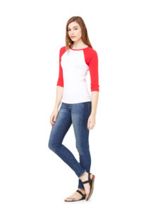 Noossy | Tee Shirt personnalisé pour femme Blanc Rouge 2