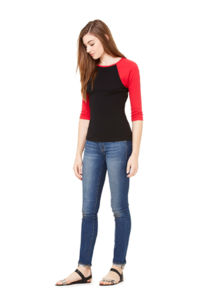 Noossy | Tee Shirt personnalisé pour femme Noir Rouge 2